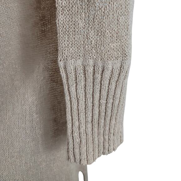 Lane Bryant Women's Tan Linen Blend Pull-Over Lightweight Hooded Sweater 14/16 - Picture 3 of 4